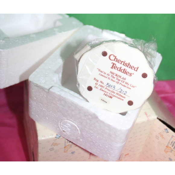 Cherished Teddies Nickolas You're At The Top Of My List Figurine In Box 141100 - Picture 9 of 12